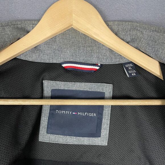 Tommy Hilfiger Jacket Men's XL Heather Gray Mock Neck Full Zip Textured Outdoor - Picture 11 of 16